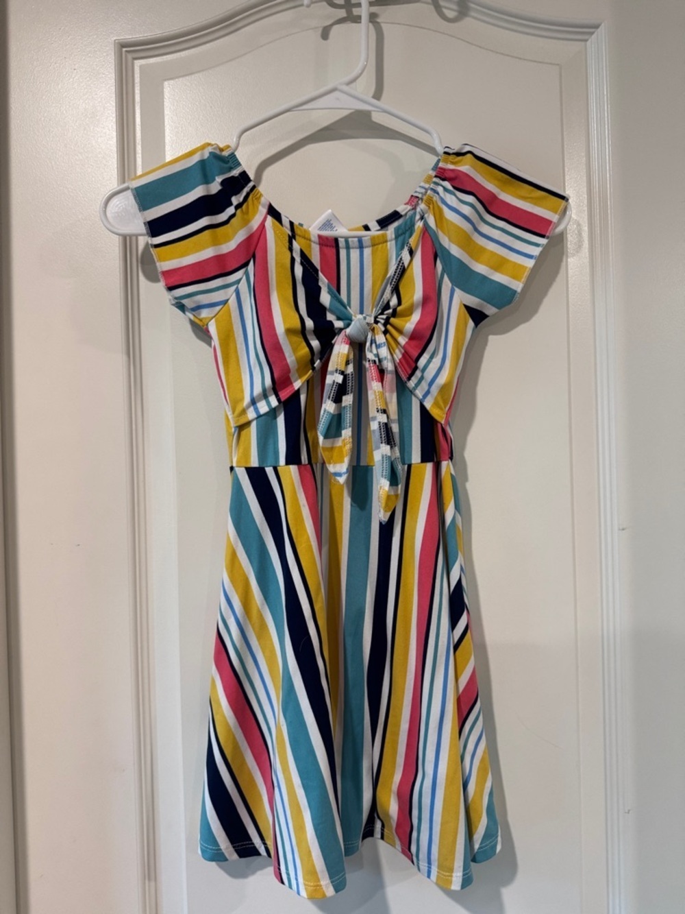 Arizona Jean Company Girls Multicolor Striped Tie-Front Dress / AA61